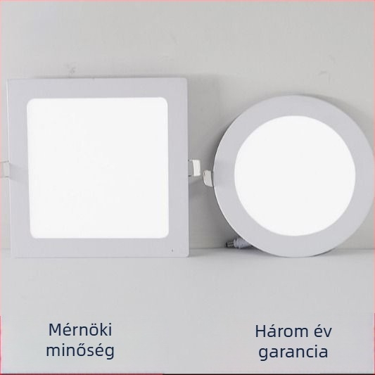 Ultra vékony LED panel beépített, folyosóhoz és nappalijához, antiglare, fő világítás nélkül, 75 mm-es kivágás