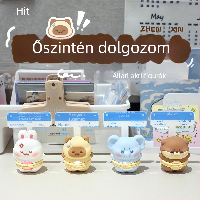 Játékos irodai asztali figura, érzelmi stabilitás témájú, kreatív kis ajándék a legjobb barátnőnek