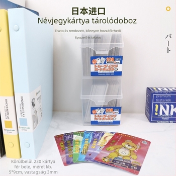 Yamada kártyatartó doboz, osztott rekeszekkel, áttetsző asztali rendező kártyákhoz (névjegykártya és játékkártya), Werewolf téma