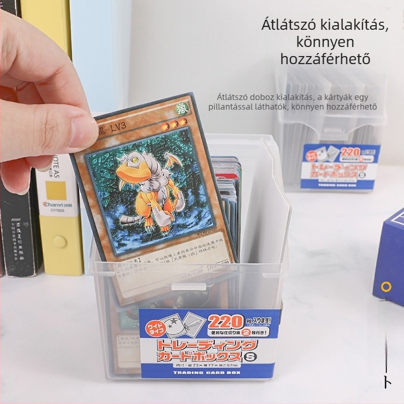 Yamada kártyatartó doboz, osztott rekeszekkel, áttetsző asztali rendező kártyákhoz (névjegykártya és játékkártya), Werewolf téma