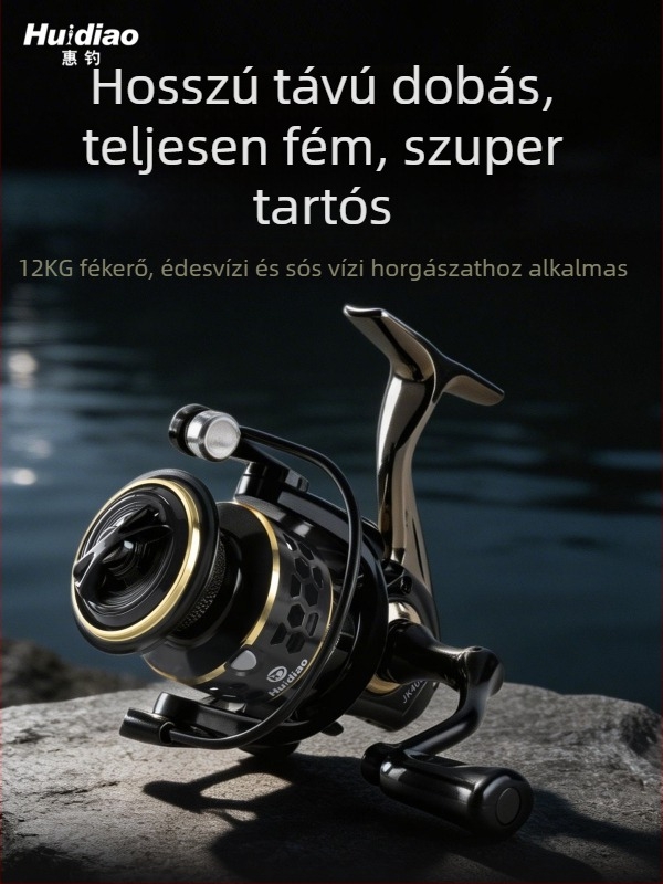 Huidiao teljesen fémből készült spinningorsó hosszú dobásokhoz, valódi horgászorsó tengeri botokhoz és sziklához