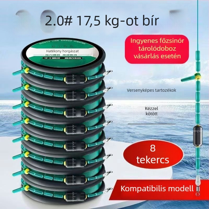 Megerősített PE damil Toray eredeti — fő damil, előre kötött rigek, teljes készlet versenyszerű nagyhalas horgászathoz