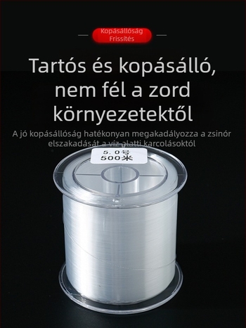 500 m Nylon horgász zsinór, átlátszó dobozban csomagolva, nagy szakítószilárdságú, tengeri horgászatra alkalmas