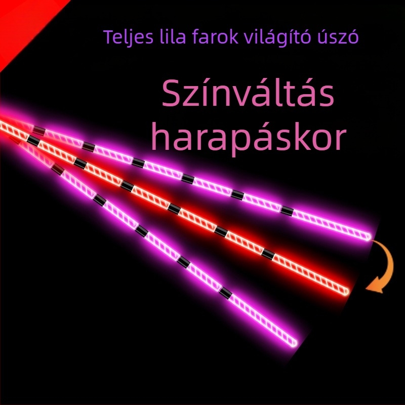 Éjszakai horgászathoz világító elektronikus úszó harapásjelzővel, színváltó, lágy fény szemvédelemhez, nagy érzékenység, pontyhoz való úszó