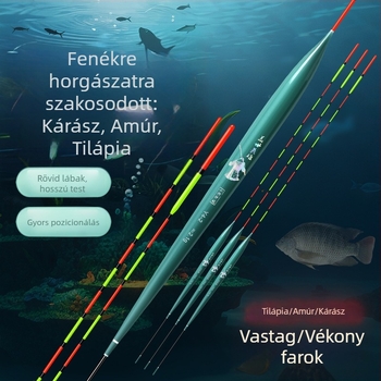 Magas érzékenységű nano úszó tilápia és kárász horgászatra – fekete testű úszó, vastag test, vékony farok, könnyű kialakítás