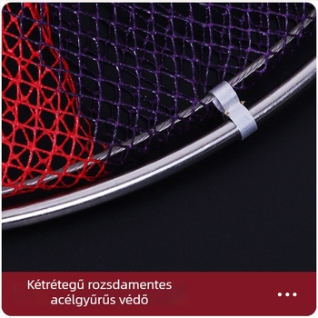 Színes csíkos, dupla acélgyűrűs halvédő rozsdamentes acélból, gumírozott gyűrűkkel, horgászathoz