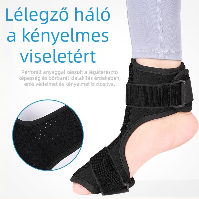 Alumínium bokánortézis a lábfej leesése esetén, légáteresztő anyagból, Velcro állítható nyomástartó pánttal