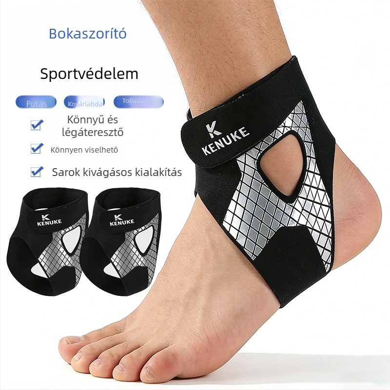 Egyrészes neoprenes bokarögzítő a bokatörések megelőzésére és a boka stabilizálására, kosárlabda, tollaslabda és futás közben