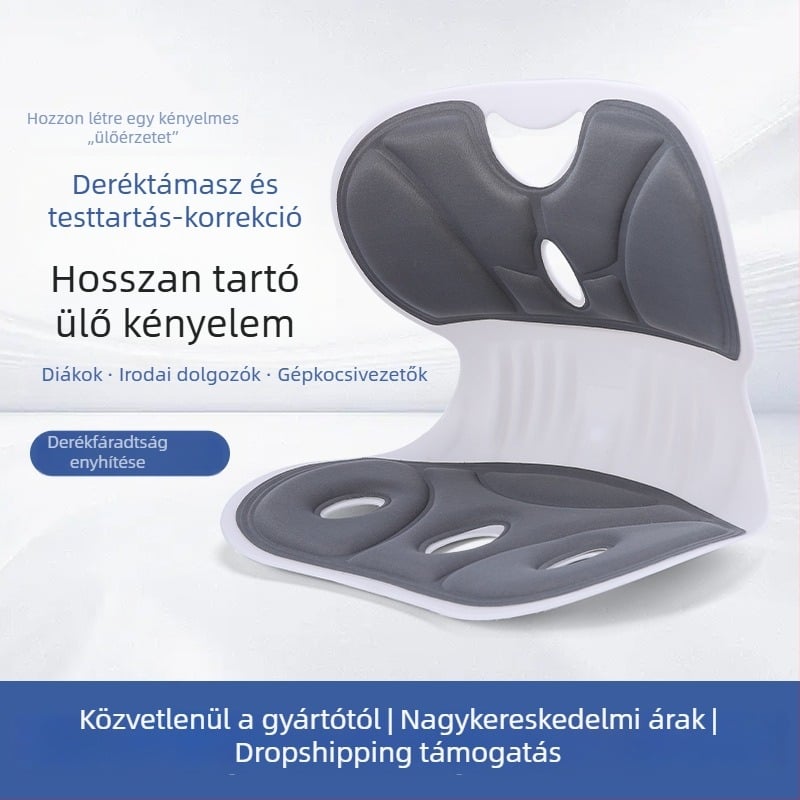 Diákok számára ergonomikus deréktámasztó párna a helyes üléspozíció érdekében, irodai szék deréktámasz hosszú ülésekhez