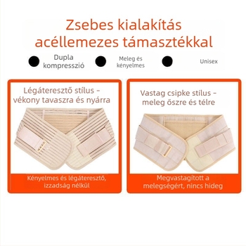 Deréköv hálószemes, légáteresztő anyagból, teljesen rugalmas, négy évszakos támogatás acéllemezzel, önmelegítő zseb gyógyszereknek, csipkés szegély