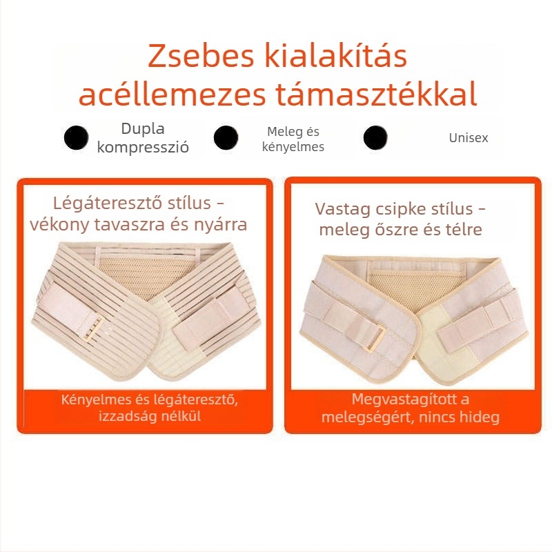 Deréköv hálószemes, légáteresztő anyagból, teljesen rugalmas, négy évszakos támogatás acéllemezzel, önmelegítő zseb gyógyszereknek, csipkés szegély