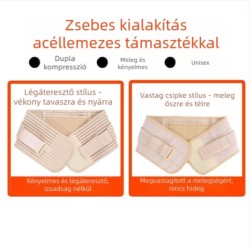Deréköv hálószemes, légáteresztő anyagból, teljesen rugalmas, négy évszakos támogatás acéllemezzel, önmelegítő zseb gyógyszereknek, csipkés szegély