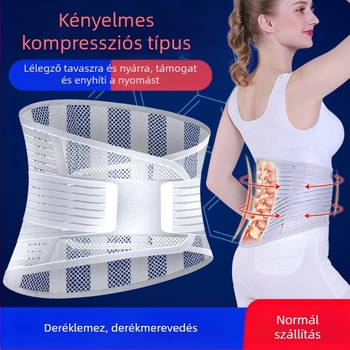 Légáteresztő derékszíj szélesített acéllemez-támasz
