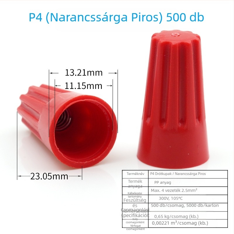 Spirálisan crimpelt sapka, rugós terminál vezetékcsatlakozó, forgó terminálblokk P1/P2/P3/P4/P6