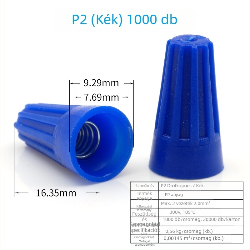 Spirálisan crimpelt sapka, rugós terminál vezetékcsatlakozó, forgó terminálblokk P1/P2/P3/P4/P6