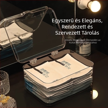 Átlátszó akril tároló doboz kozmetikumok és bőrápolás számára, asztali rendező