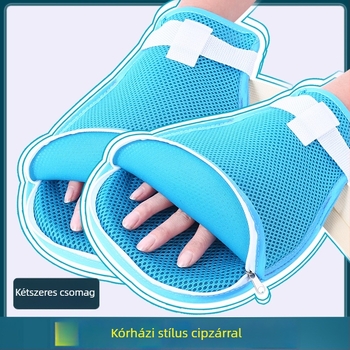 Légáteresztő kézkorlátozó kesztyű idősellátáshoz rögzítő övvel
