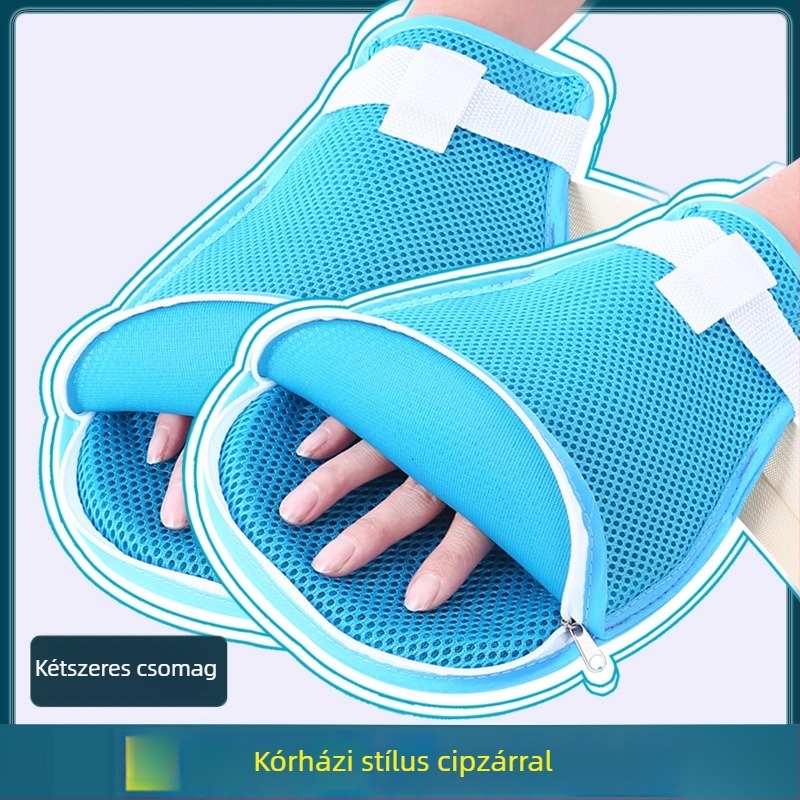 Légáteresztő kézkorlátozó kesztyű idősellátáshoz rögzítő övvel