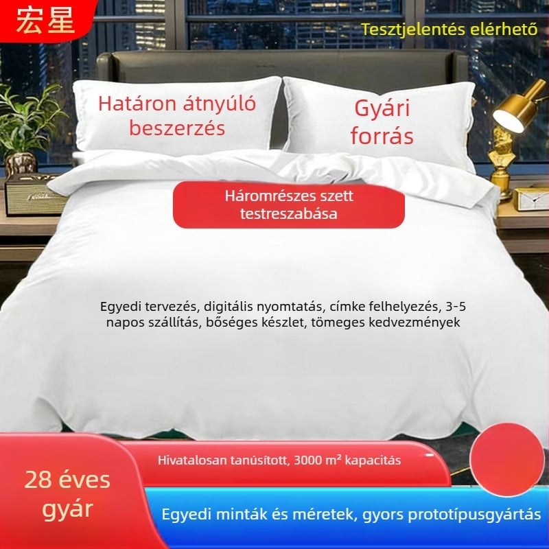 Digitális nyomtatású ágyneműszett, három részes: paplanhuzat, lepedő és párnahuzatok; anime minta, nordic stílus; műszál, 90 g/m²