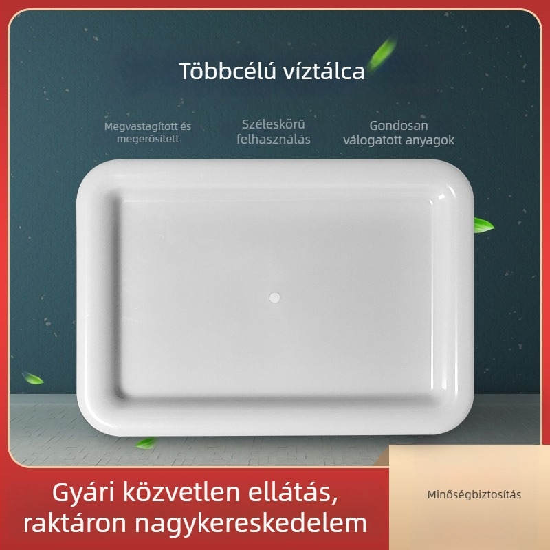 Vastagodott téglalap alakú konyhai lefolyó tálca, átlátszó polipropilén