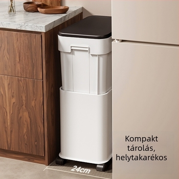 Fedeles háztartási szemetes, magassága állítható, nagy kapacitású, otthonra és irodába, mozgatható