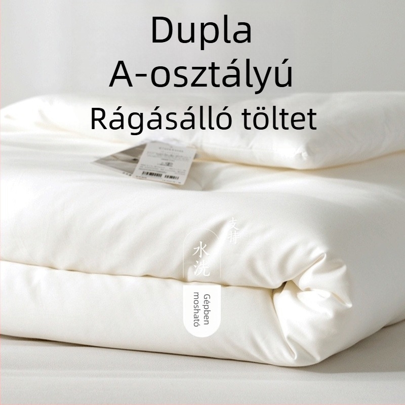 A-kategóriás 100% pamut paplan, minden évszakra, nyáron könnyű, télen meleg, mikroszálas töltet, satin szövés