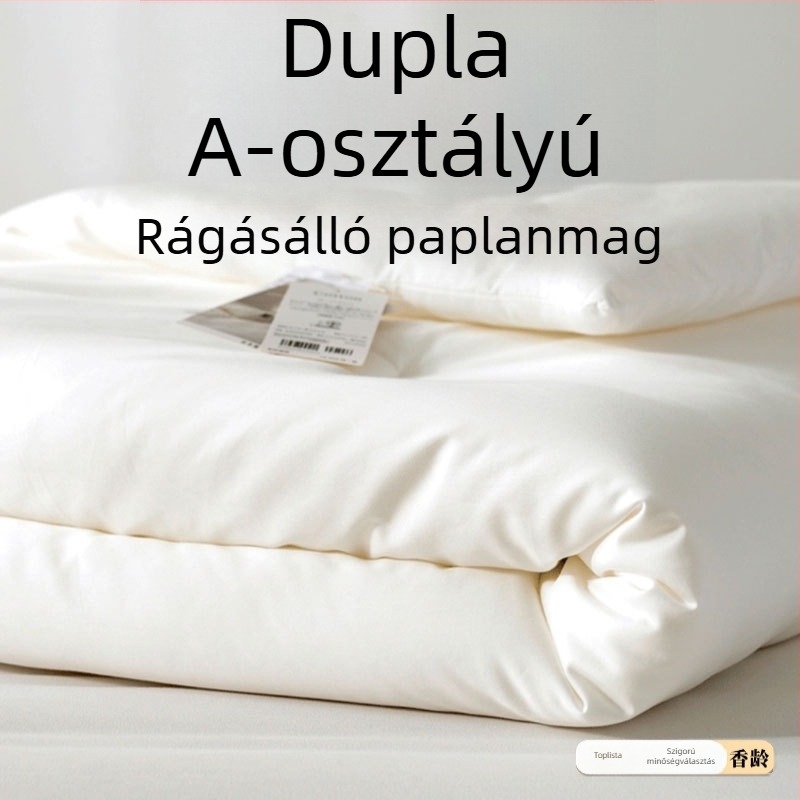A-kategóriás 100% pamut paplan, minden évszakra, nyáron könnyű, télen meleg, mikroszálas töltet, satin szövés