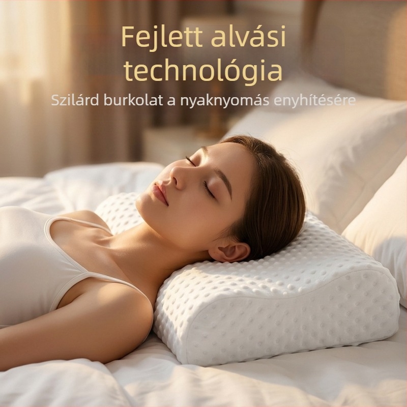 Yinwei Wave memóriahab nyakpárna, zérus nyomás, mély alvás, állítható magasság 5–10 cm, kézzel készített, téglalap alakú belső töltetű PU memóriahab