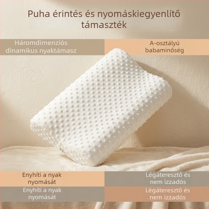 Yinwei Wave memóriahab nyakpárna, zérus nyomás, mély alvás, állítható magasság 5–10 cm, kézzel készített, téglalap alakú belső töltetű PU memóriahab