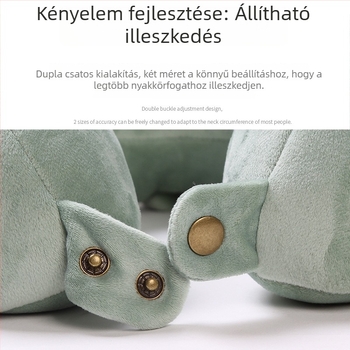 Vastagított U alakú utazó nyakpárna, XXL méret, domborodó dizájn, poliészter töltet, modern minimalista stílus