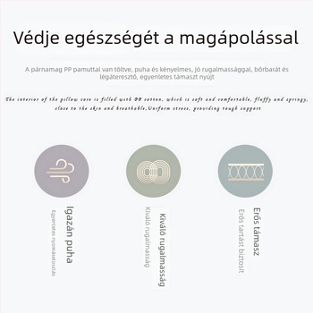 Tiszta pamutból készült párna mag, hotelminőség, ötcsillagos kialítás, gyerekeknek és diákoknak, puha szövet, magas rugalmasság, tollellenes védelem.
