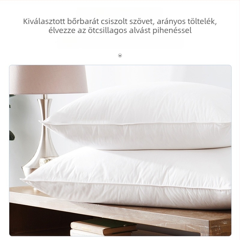 Tiszta pamutból készült párna mag, hotelminőség, ötcsillagos kialítás, gyerekeknek és diákoknak, puha szövet, magas rugalmasság, tollellenes védelem.