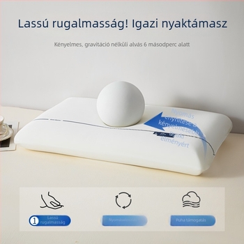 Memóriahabból készült párna mély alváshoz, nyak támogatás, nyomásmentes, lassú visszatérés, téglalap alakú hotelpárna Ice Silk huzattal