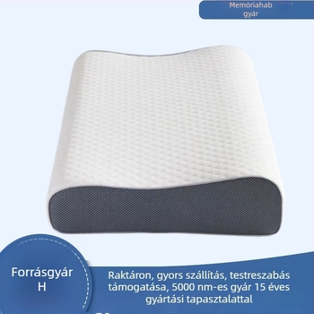 Memóriahabos párna, lassú visszaalakulással, nyaki tartást támogató, téglalap alakú párna