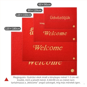 Vörös selyem hurkos bejárati szőnyeg kereskedelmi használatra, csúszásmentes PVC felület, szennyeződésálló