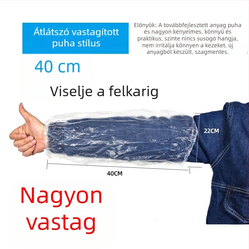 Átlátszó egyszer használatos ruharész – víz- és olajálló, vastag műanyagból, univerzális méret, nőknek a munkahelyen, ősz-télre