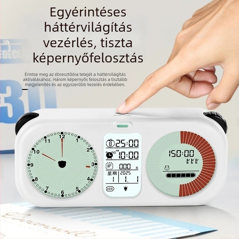 Vizuális tanulási időmérő önfegyelem nyomkövetővel, gyerekeknek szóló óra, ébresztő, dátum és 999 napos visszaszámláló