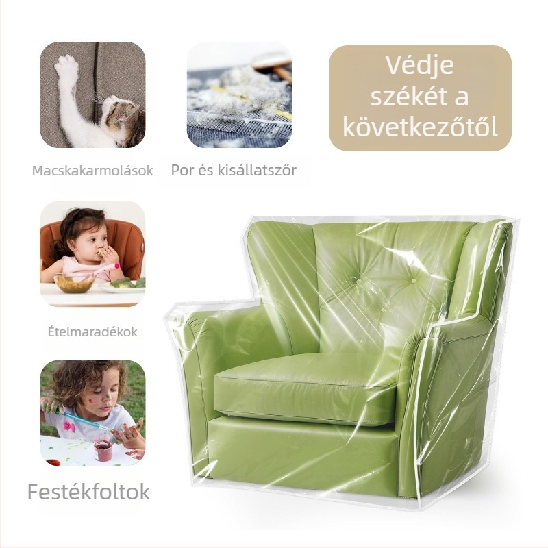 Átlátszó PVC kanapévédő egyszemélyes kanapéhoz, vízálló és porálló