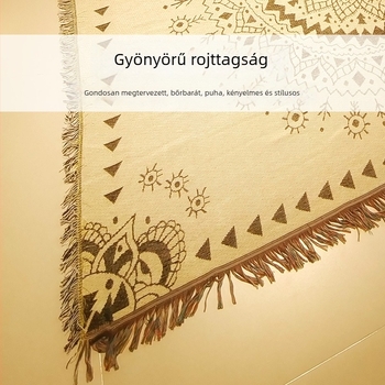 Skandináv stílusú kültéri kemping pléd és gobelin ágyhoz és kanapéhoz — porálló, teljes borítás