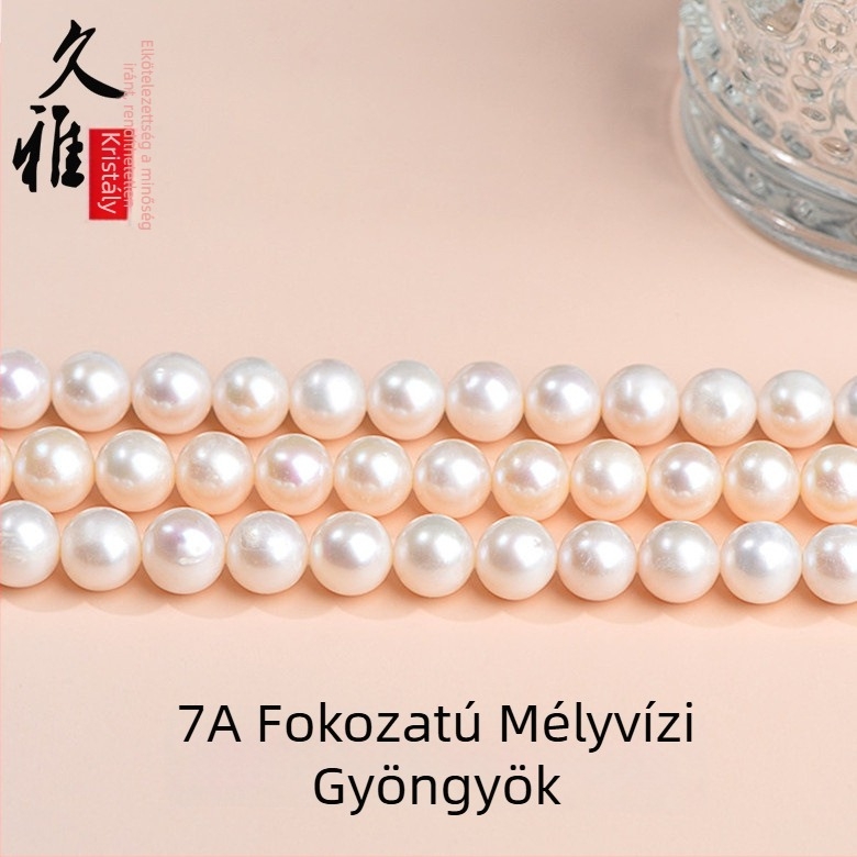 Természetes édesvízi gyöngyök, szabadon felfűzhető gyöngyök, kerek gyöngyök DIY ékszerekhez, nyaklánc alkatrészek