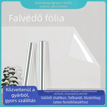 Átlátszó falvédő fólia, anti-sztatikus, nem károsítja a falat, vízálló falikép és csempe számára