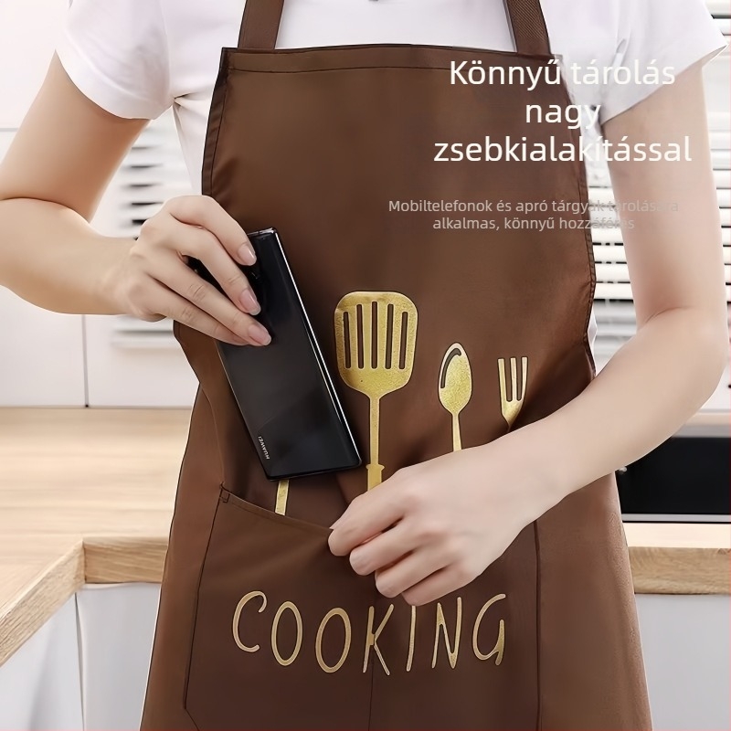Hosszú konyhai kötény, vízálló, olajálló, foltálló, kézzel törölhető funkcióval, új stílus, uniszex