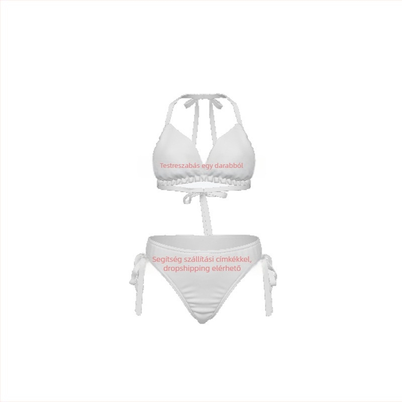 2026 Szexi kétrészes bikini 3D-nyomtatott mintával és kötős pántokkal