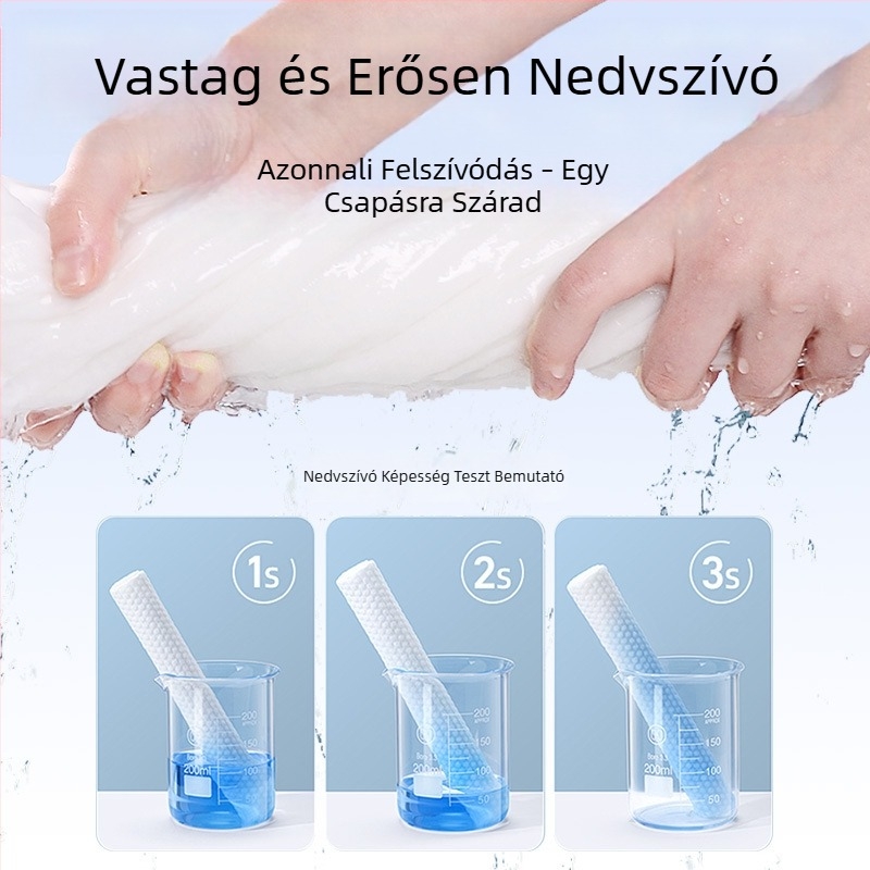 Szállodák és panziók számára tervezett, egyedi csomagolású, extrán vastag egyszer használatos törölközők nedves és száraz használatra