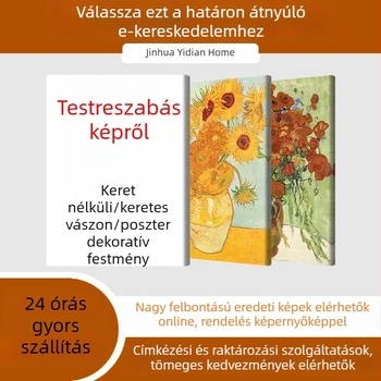 Modern minimál stílusú olajfestmény vásznon, keret nélküli, egy panel, tengerparti absztrakt és kalligráfia