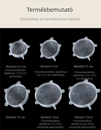Élelmiszer-minőségű szilikon tálfedő, univerzális, újrahasználható, zárófedél háztartási tálakhoz