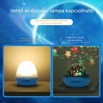 Eper formájú lampa csillagos égbolttal, romantikus forgó éjjeli fény vetítéssel, szemkímélő dizájnnal gyerekek születésnapjára