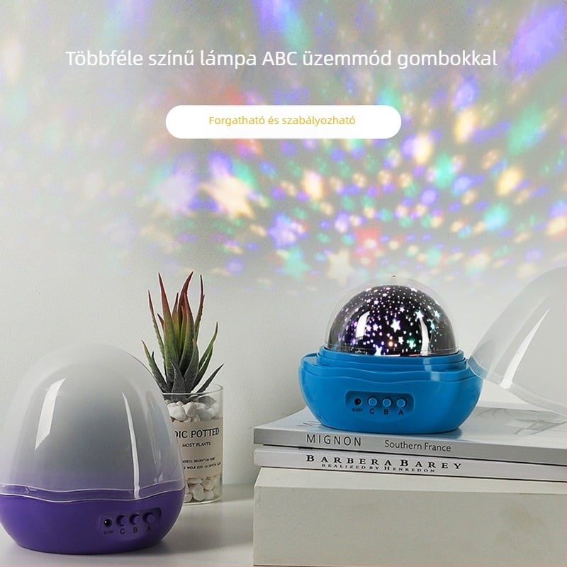 Eper formájú lampa csillagos égbolttal, romantikus forgó éjjeli fény vetítéssel, szemkímélő dizájnnal gyerekek születésnapjára