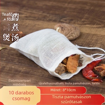 Pamut szűrőzacskó tea és főzetekhez, géz zacskó