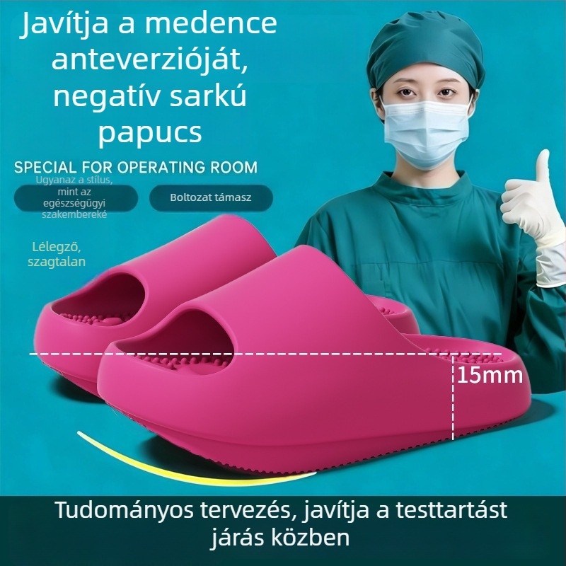 Női arch-támogatásos papucs a medence előre dőlésének korrekciójával, 4 cm vastag talp, beltéri és kültéri használatra, nyár.